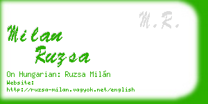 milan ruzsa business card